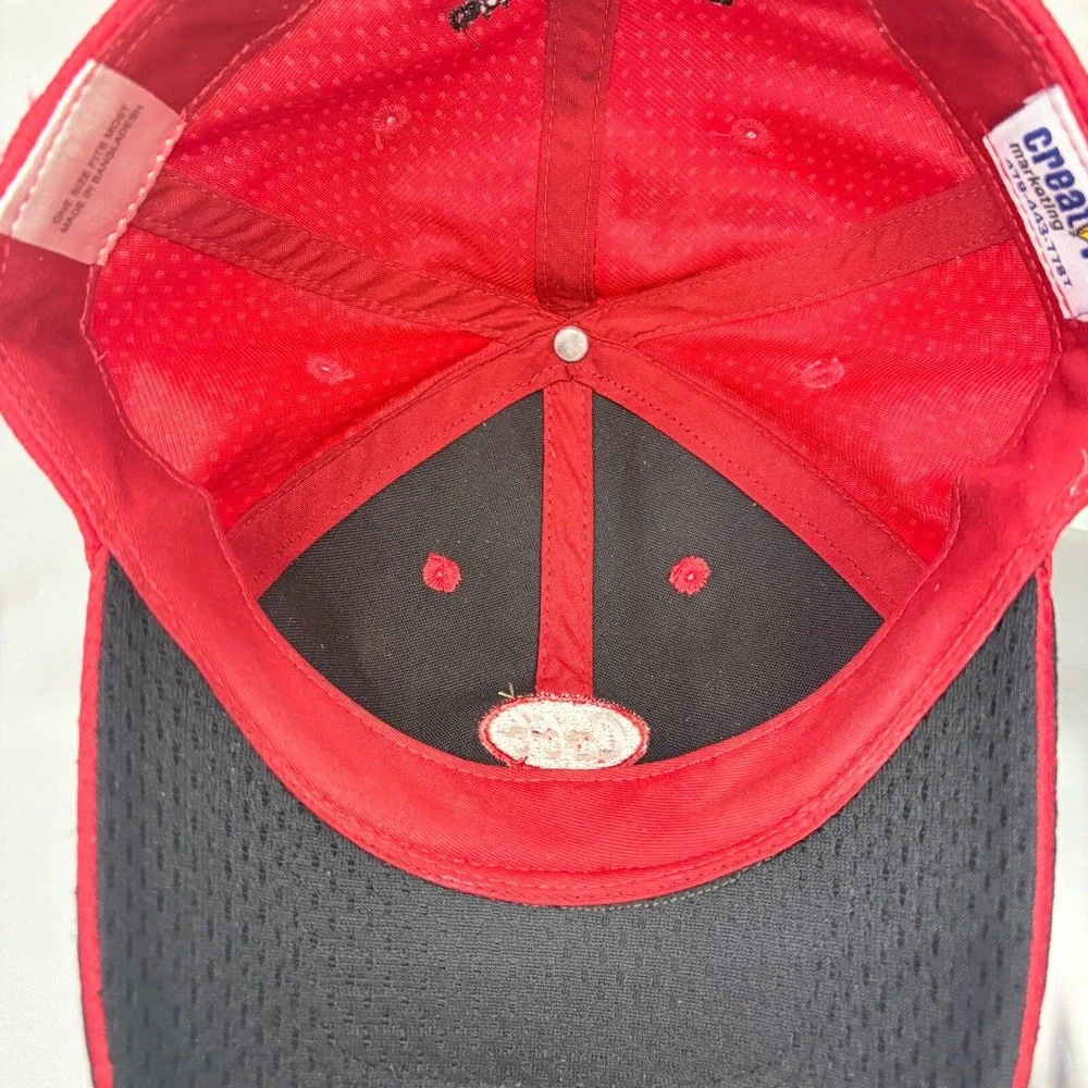 Creative Marketing Cobb Hat Baseball Cap Mens OSFM Black Red Mesh Logo 1628